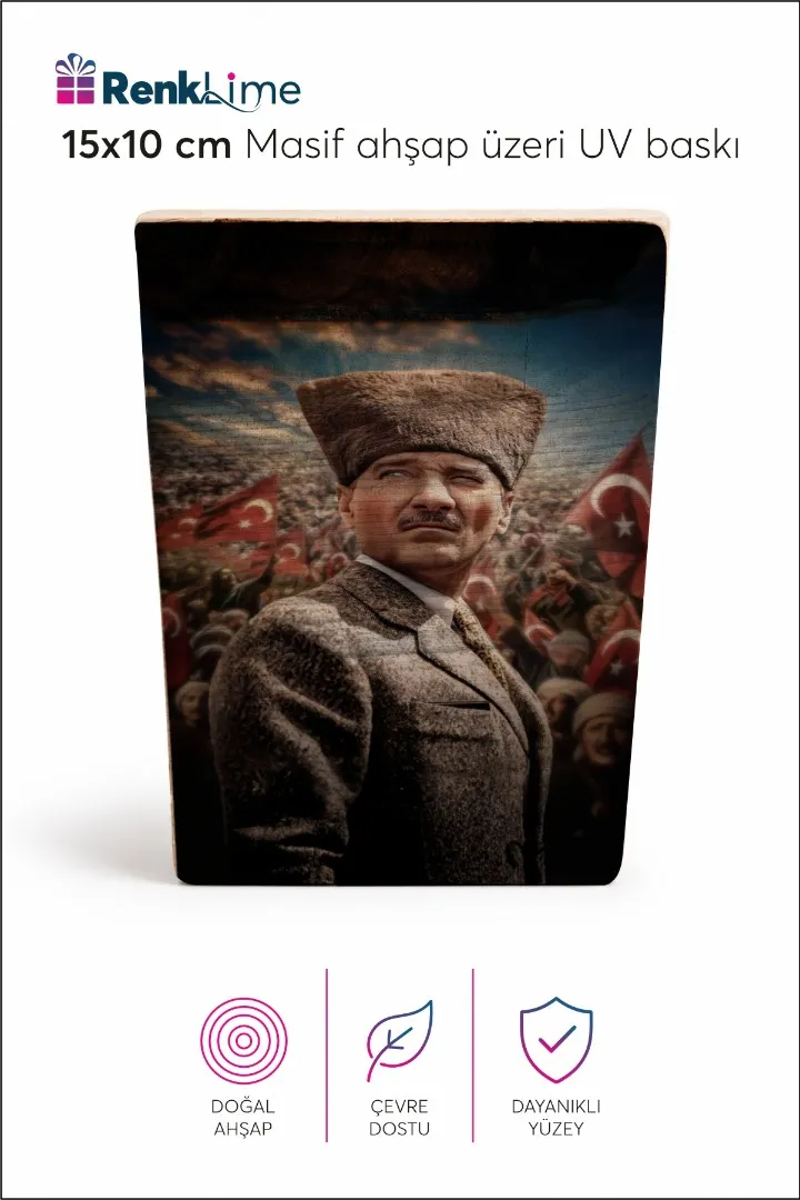 Atatürk  Baskılı Dekoratif Tablo 15x10 cm