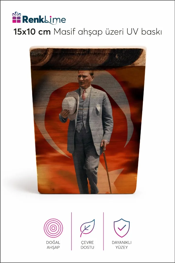 Atatürk  Baskılı Dekoratif Tablo 15x10 cm