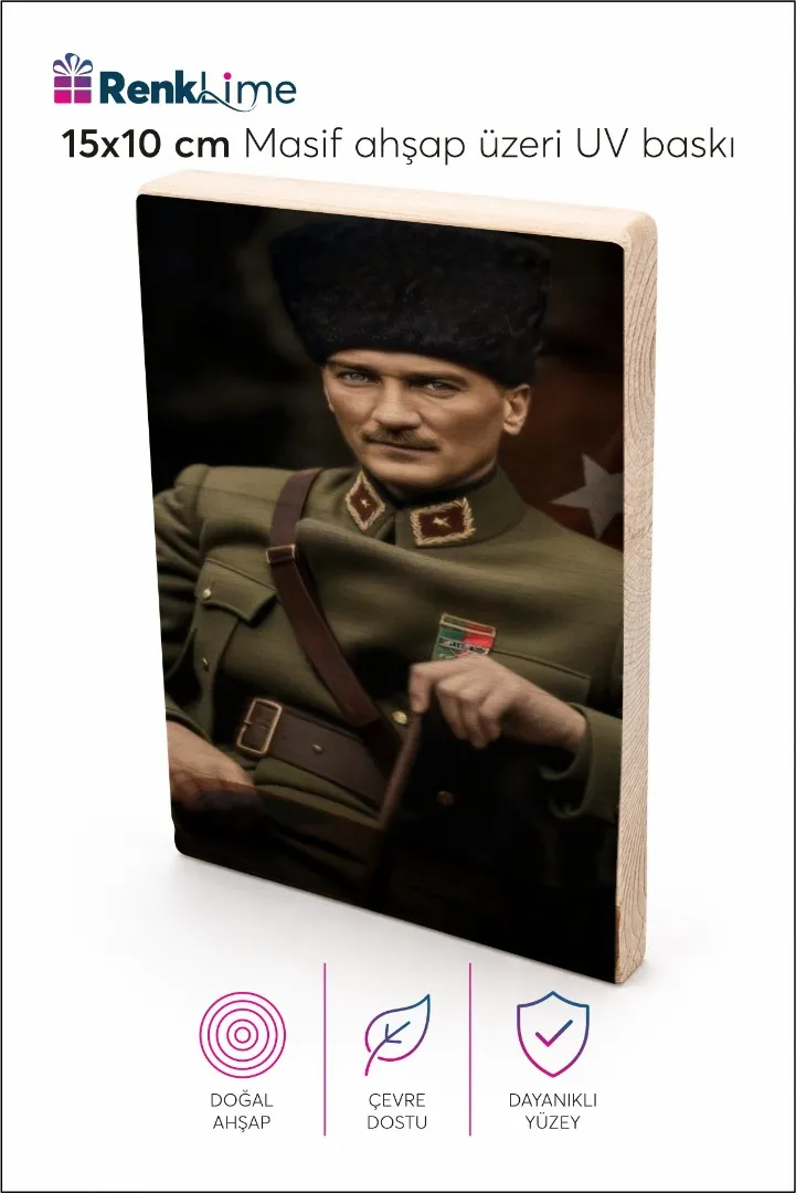 Atatürk  Baskılı Dekoratif Tablo 15x10 cm
