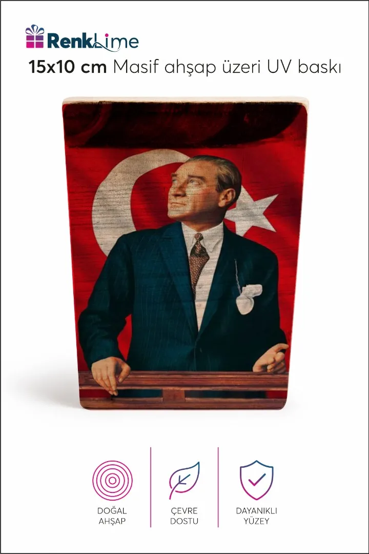 Atatürk  Baskılı Dekoratif Tablo 15x10 cm
