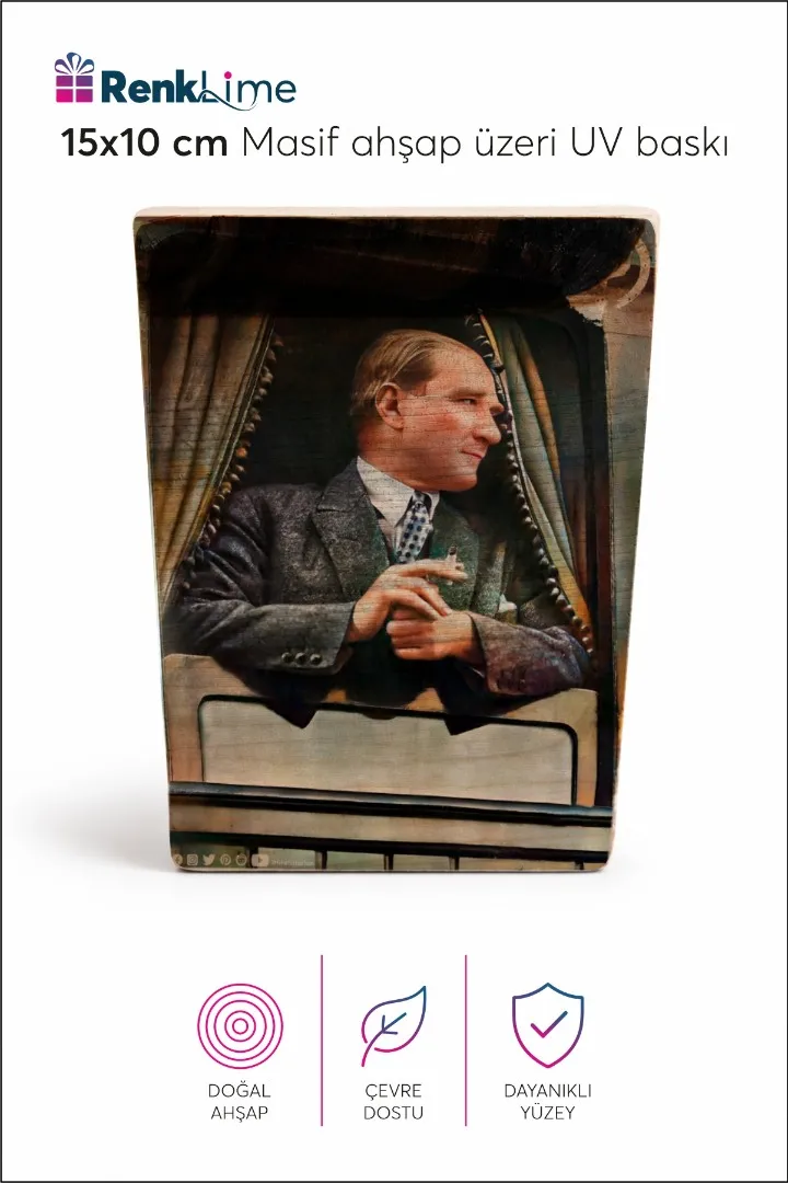 Atatürk  Baskılı Dekoratif Tablo 15x10 cm