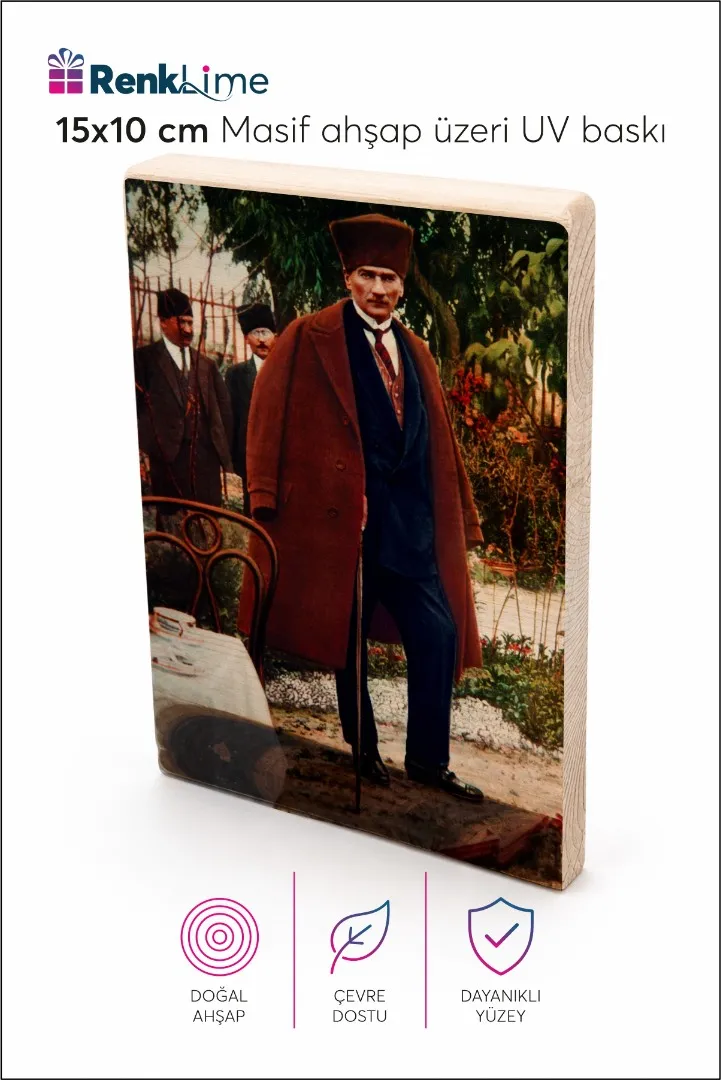Atatürk  Baskılı Dekoratif Tablo 15x10 cm