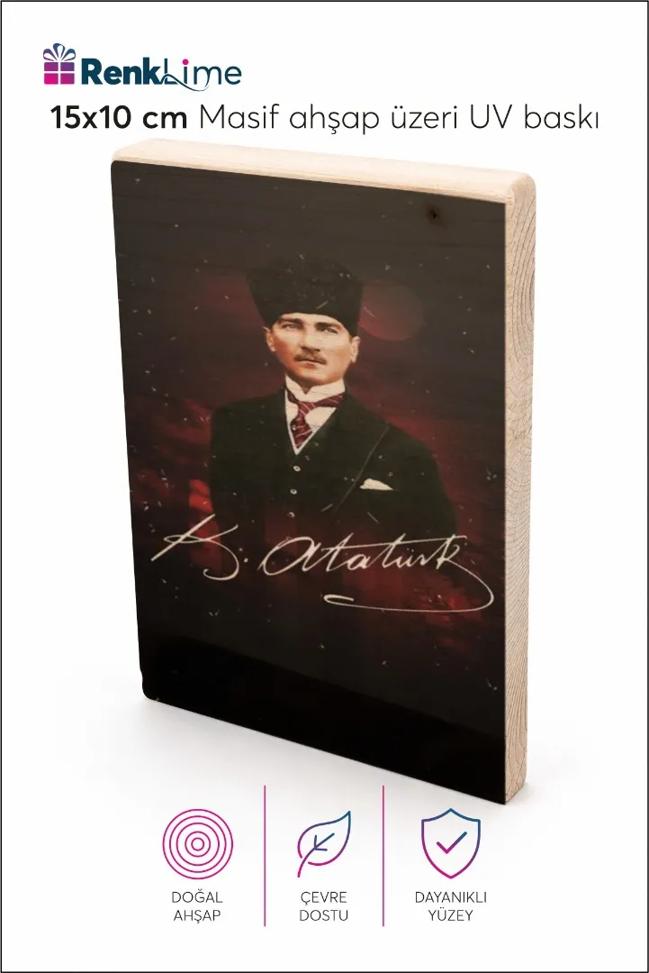 Atatürk  Baskılı Dekoratif Tablo 15x10 cm