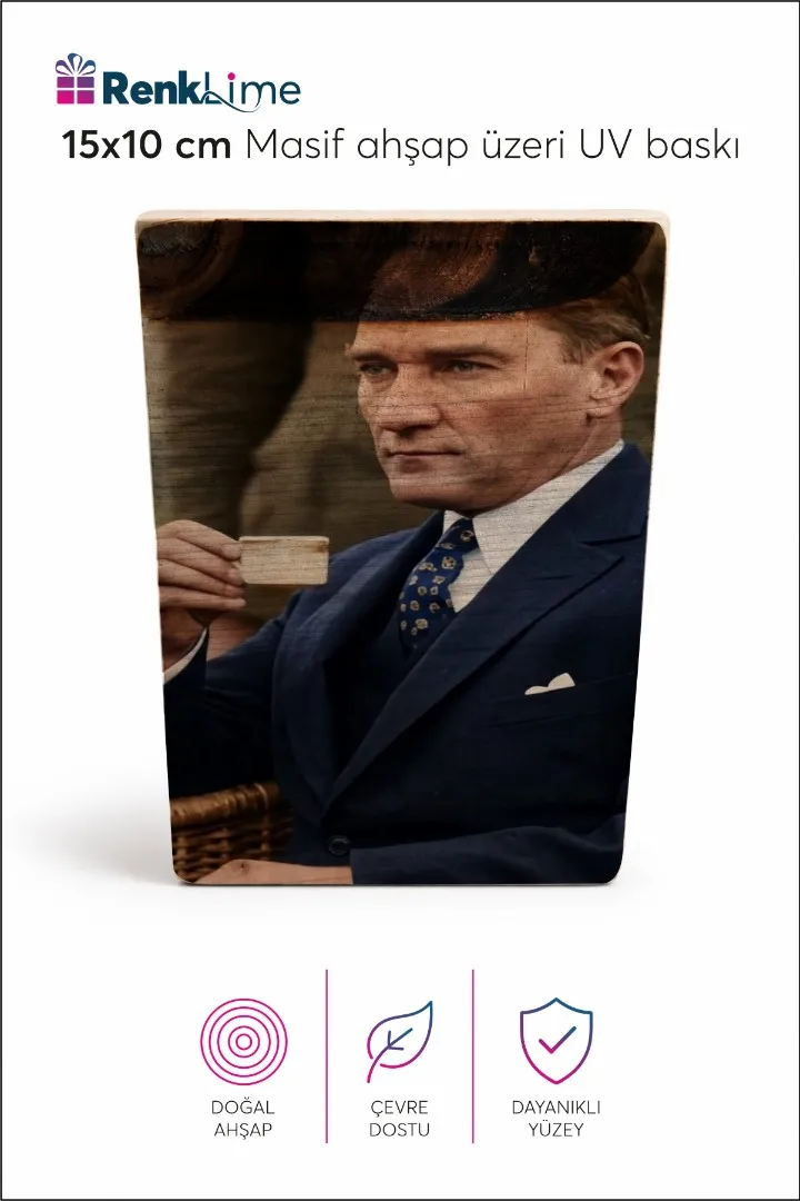 Atatürk  Baskılı Dekoratif Tablo 15x10 cm