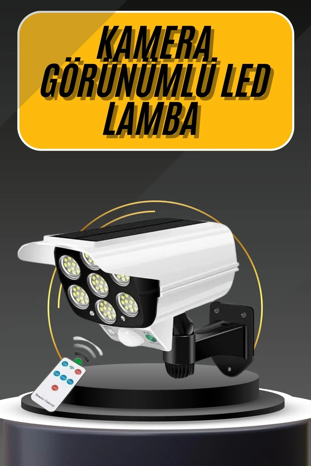 LED Lamba-Güneş Paneli Destekli Uzaktan Kumandalı Solar LED Lamba