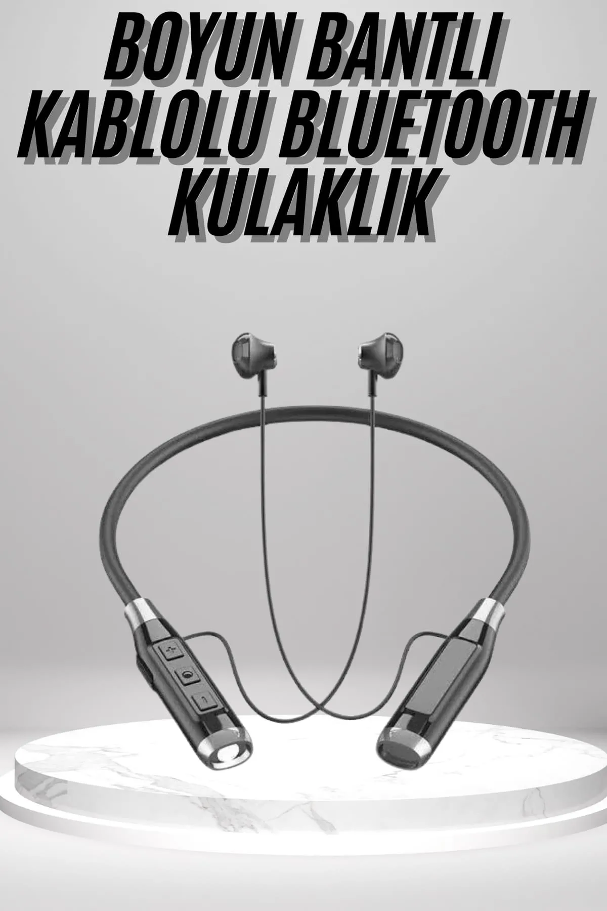 Boyun Bantlı Kulak İçi Kablolu Yüksek Ses Kaliteli Bluetooth Kulaklık