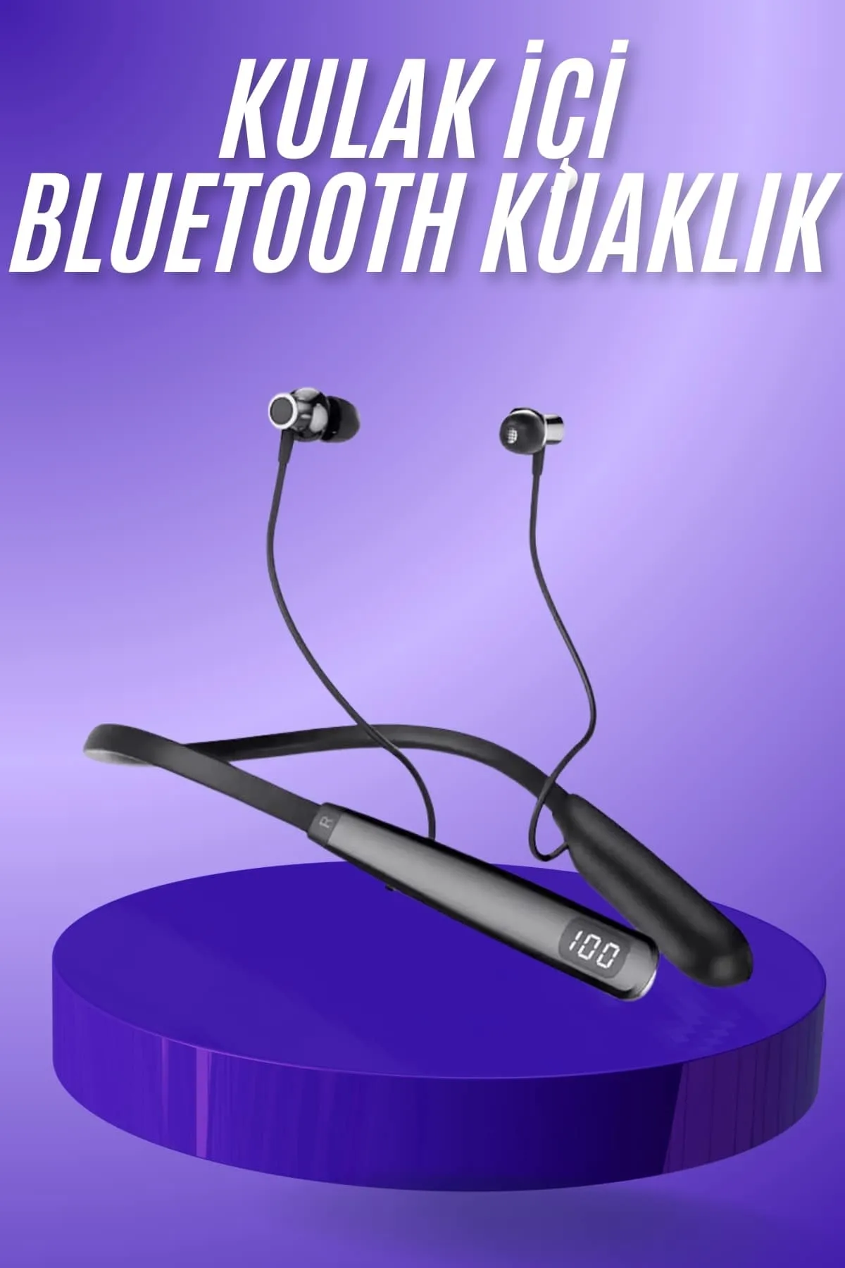 Bluetooth Kulaklık Şarj Göstergeli 100 Saat Şarj Kapasiteli Sporcu Kulaklık