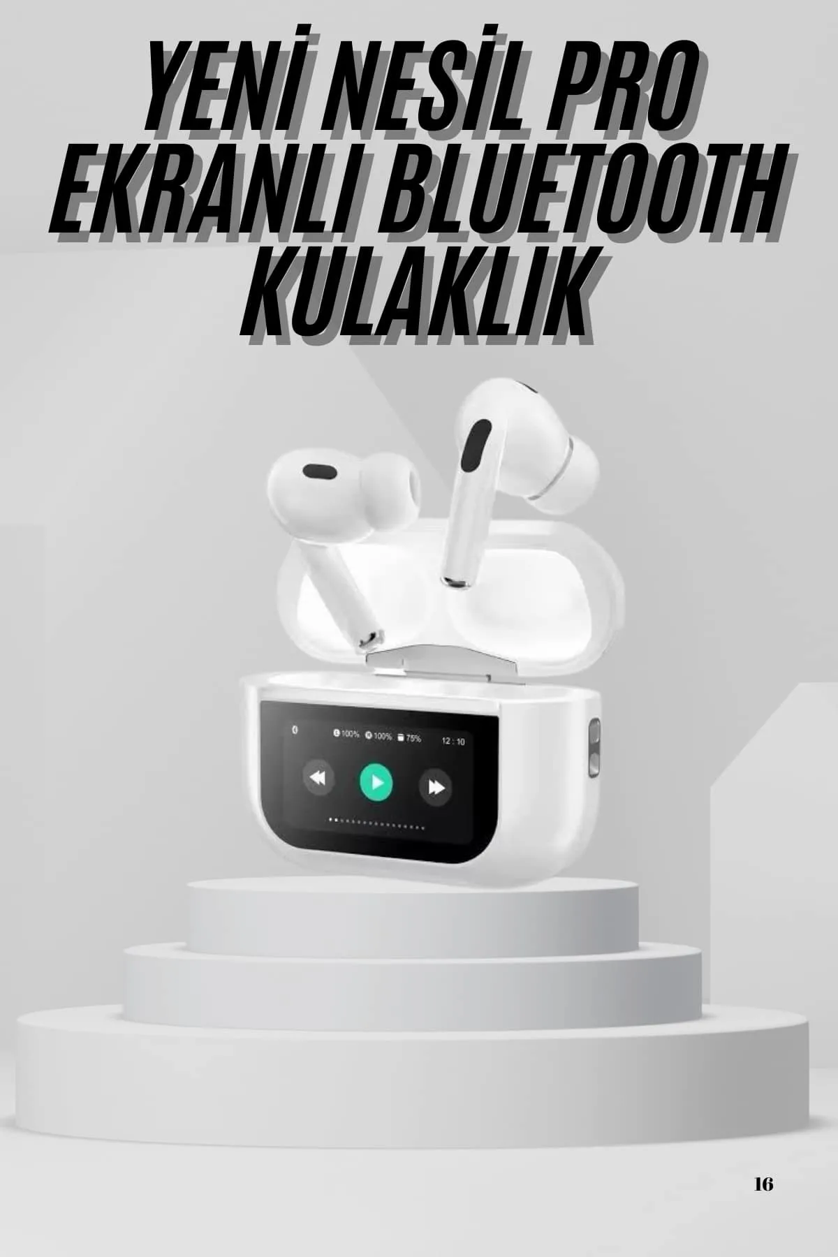 Dokunmatik Ekranlı Air Pro 2 ANC Kulaklık Kablosuz Çok Fonksiyonlu