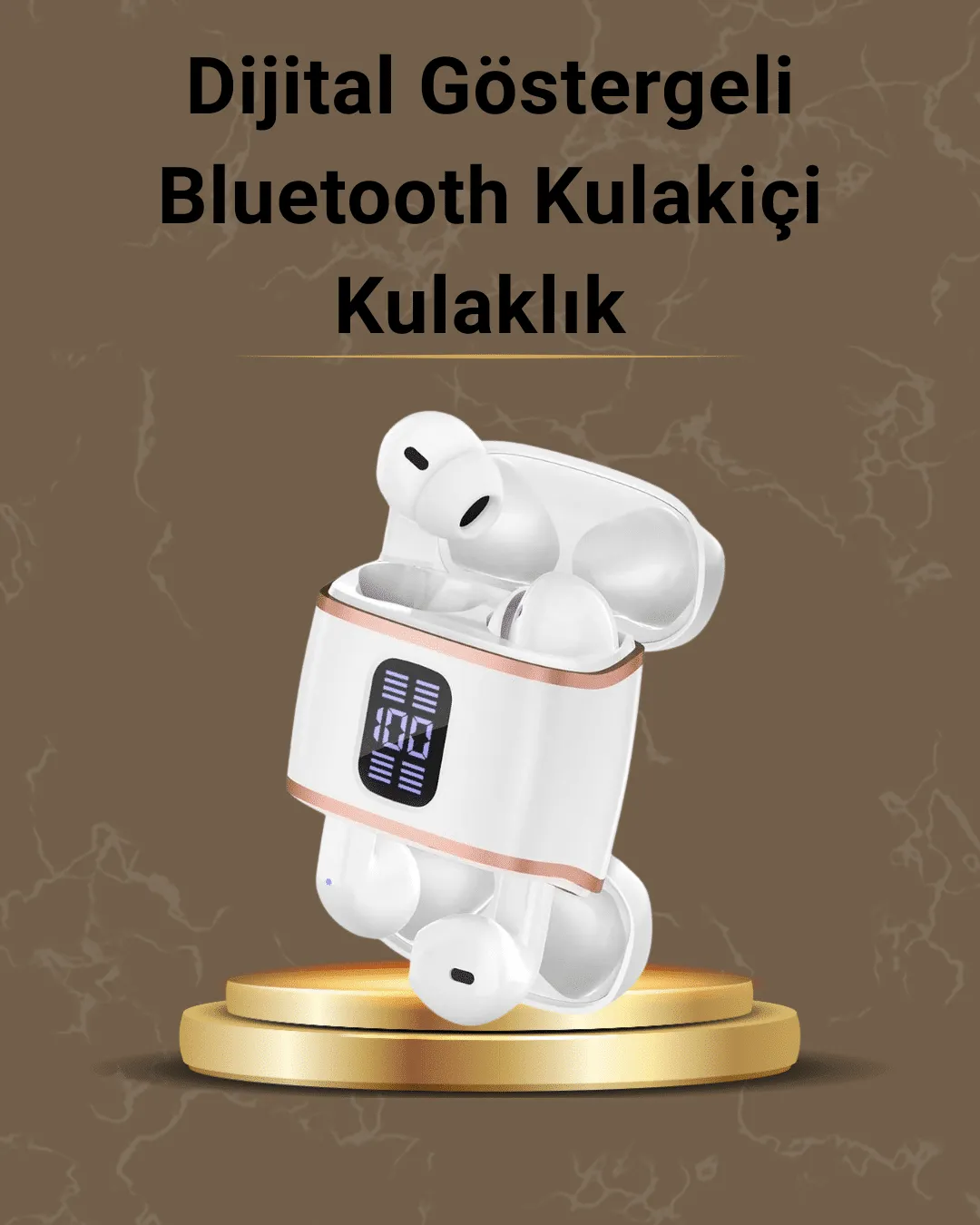 Dijital Göstergeli Bluetooth Kulakiçi Kulaklık – 4’lü Paket, Gürültü Engellemeli
