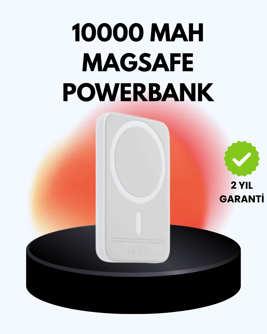 Ultra İnce Manyetik Powerbank Hızlı Şarj, Güçlü Tutuş, 10000 mAh Kapasite