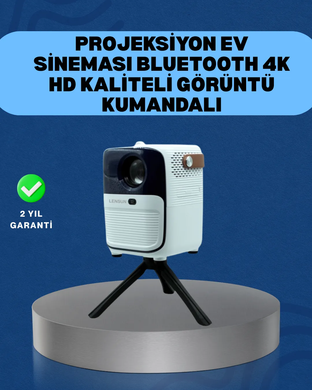 Ultra HD Çözünürlüklü Taşınabilir Projektör – 1920x1080 Piksel Görüntü Kalitesi