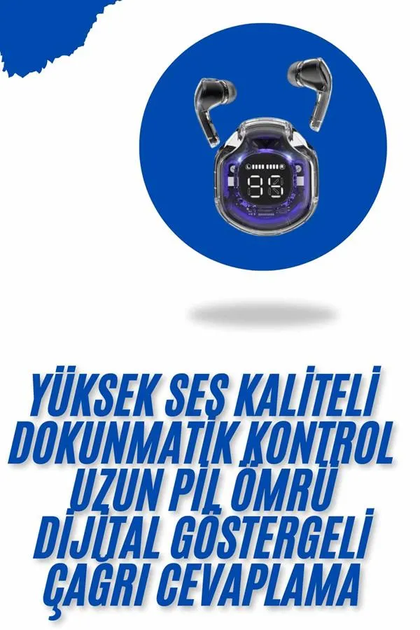 Kablosuz Dijital Göstergeli Powerbanklı IOS ve  Android Uyumlu Gaming Kulaklık