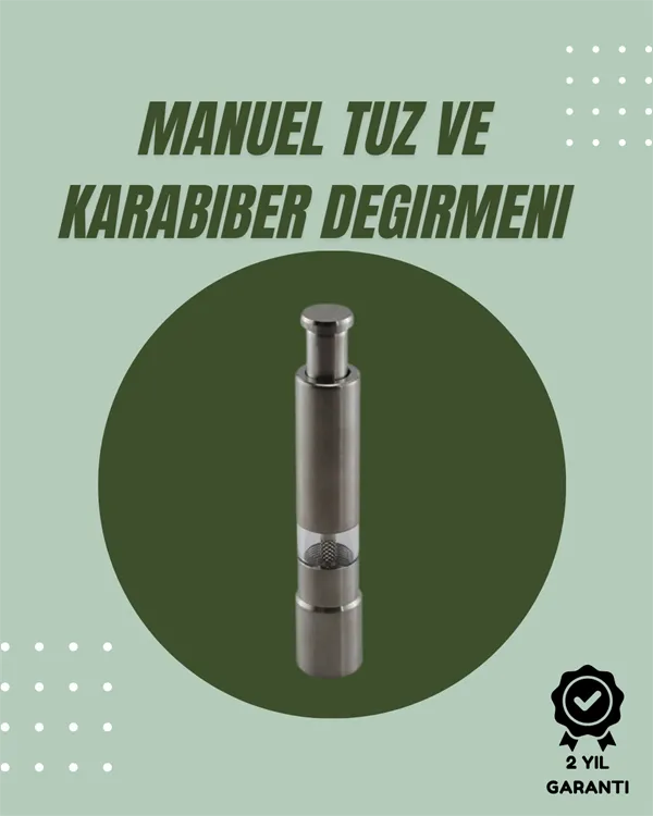 Orta Boy Kararbiber ve Tuz Öğütücü – Kolay Kullanım, Şık Tasarım