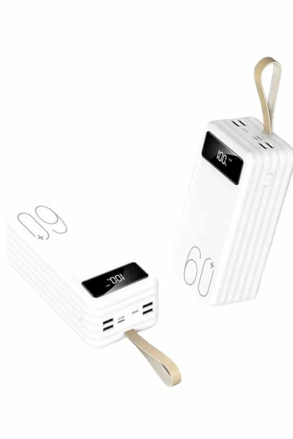 Powerbank 60.000 Mah Taşınabilir Şarj Hızlı El Fenerli Dijital Göstergeli