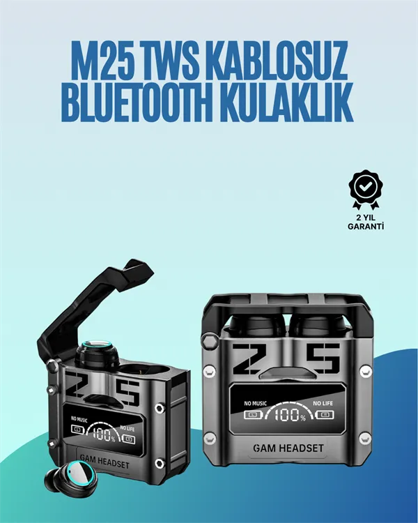 Powerbank Özellikli Kablosuz Kulaklık | Otomatik Bağlantı | Şarj Kutusu Dahil