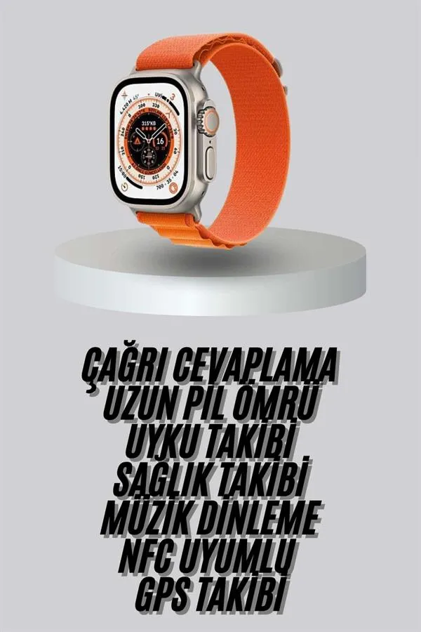 Yeni Nesil Akıllı Saat Uyku ve Sağlık Takibi Titeşimli Sesli Arama Mesaj ve Bildirim Görme