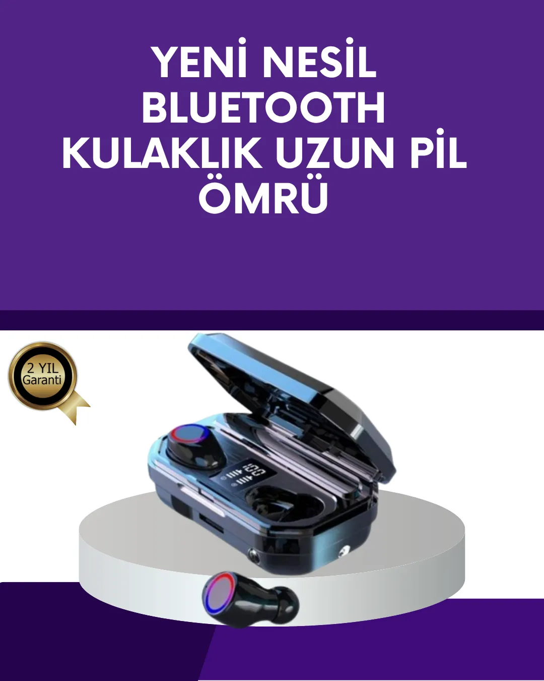 Uzun Pil Ömürlü Kablosuz Kulaklık – 4 Saat Kesintisiz Kullanım