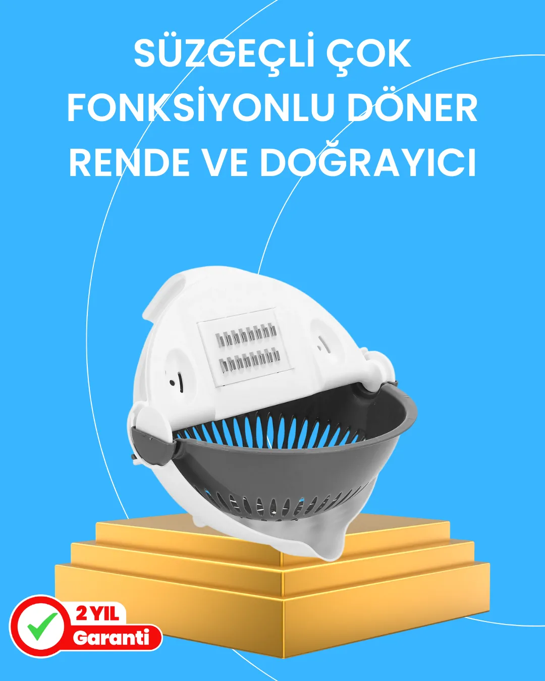 Çok Fonksiyonlu Dilimleyici ve Süzgeçli Mutfak Aparatı