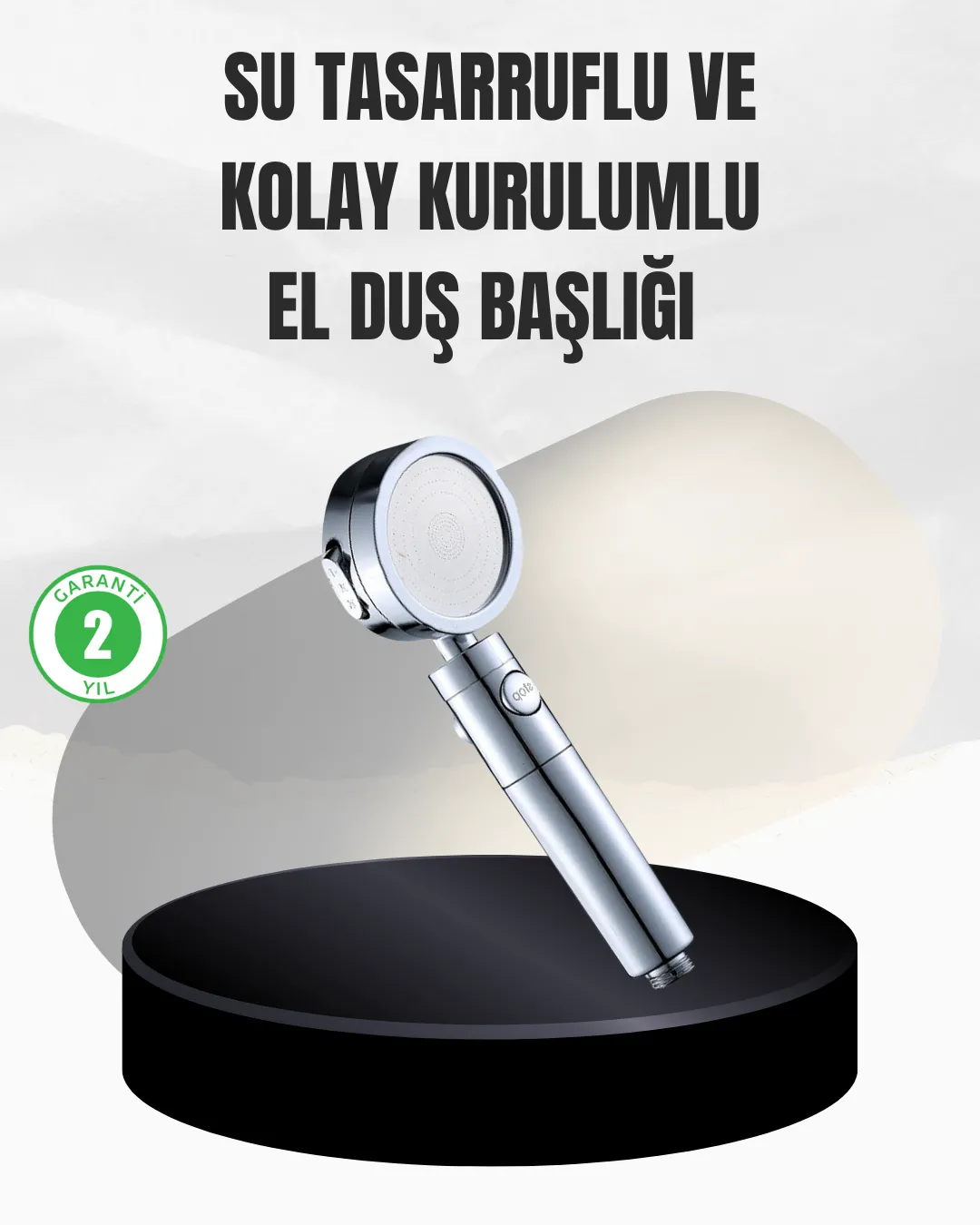 Kolay Montajlı 3 Modlu Yüksek Basınç Duş Başlığı