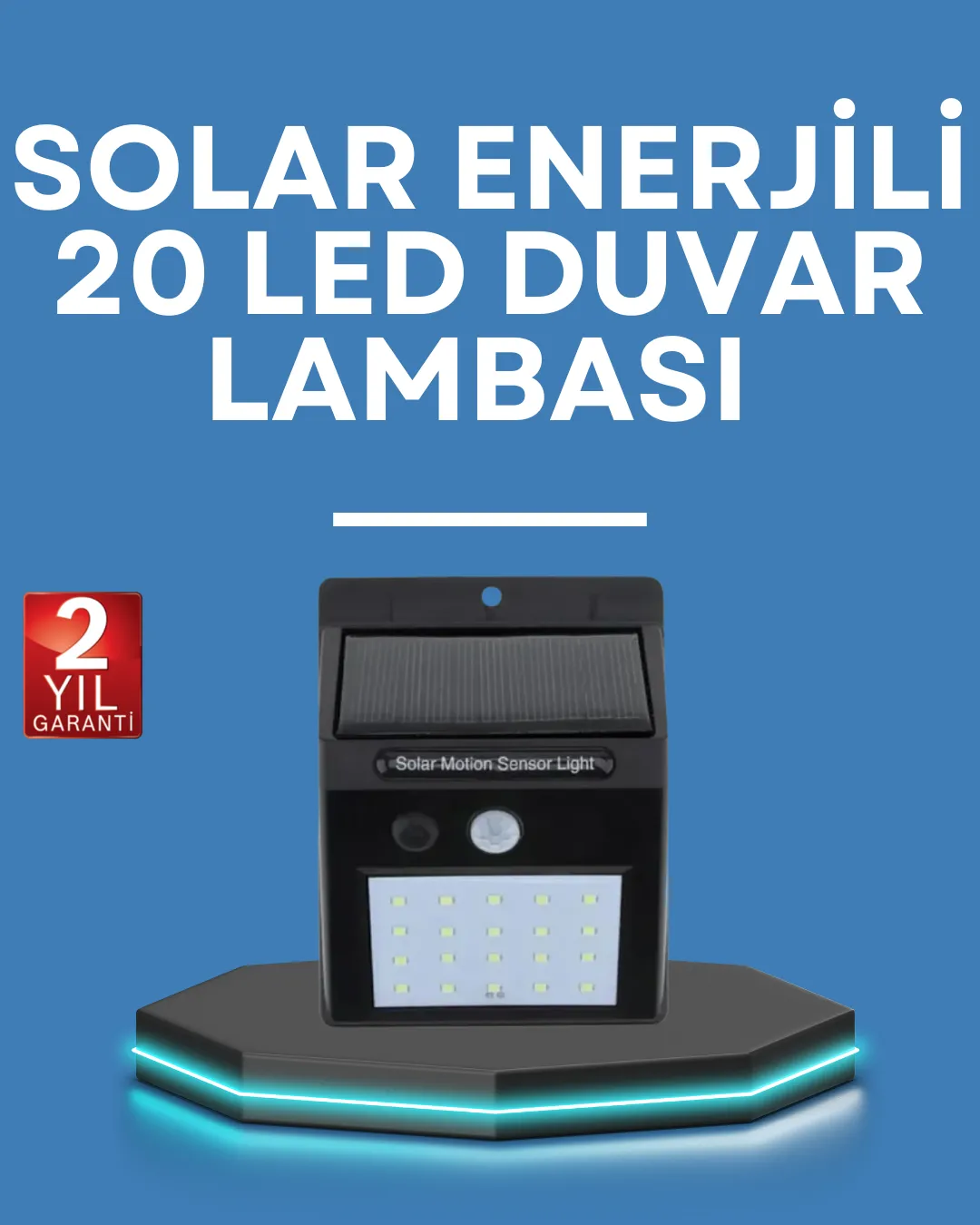 Hareket Algılamalı Solar LED Güvenlik Lambası