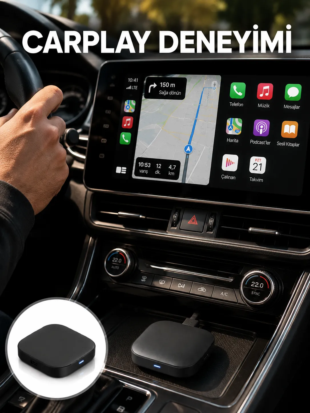 Çift Bant WiFi Android Auto Kablosuz Bağlantı Cihazı