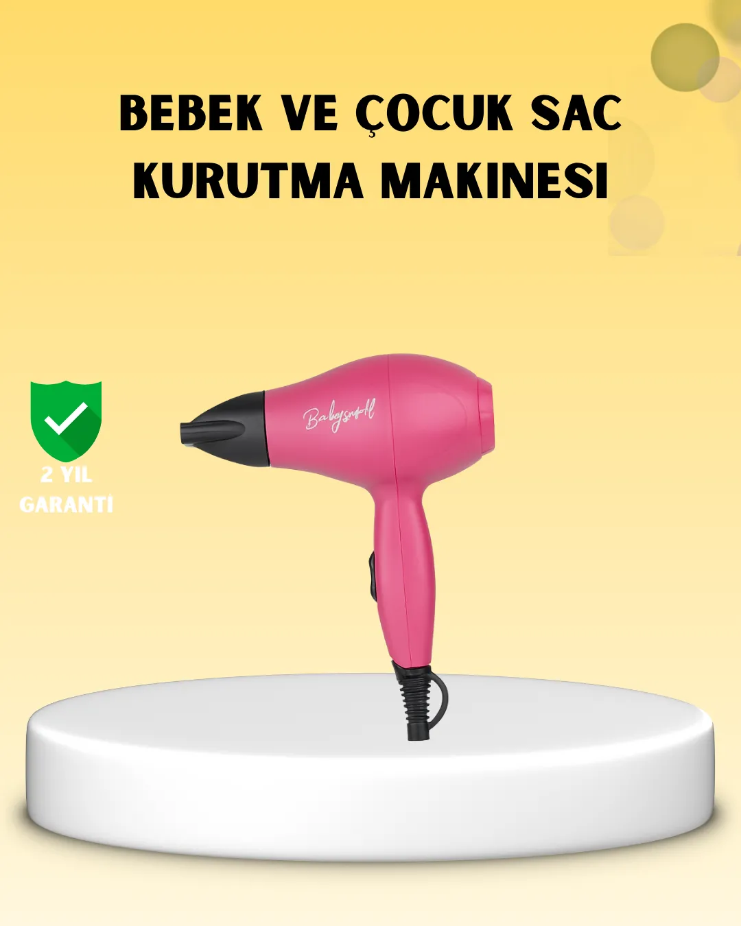 Çocuklara Özel Mini Fön Makinesi – 500/1000W Güç – Düşük Gürültü