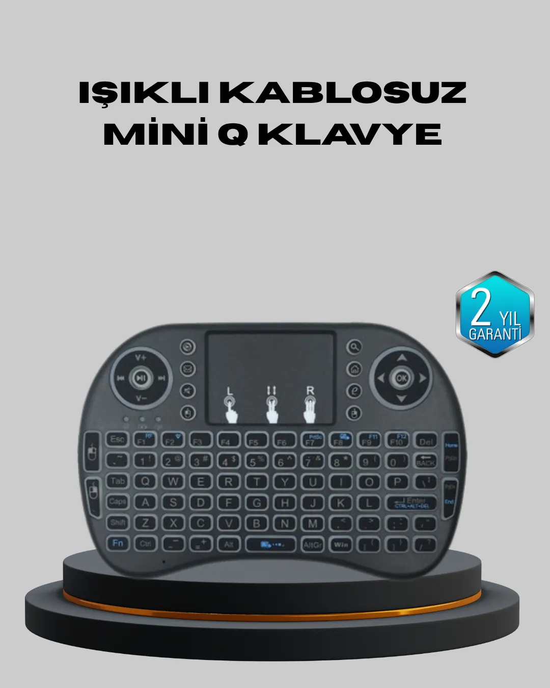 Aydınlatmalı Touchpad’li Q Klavye – Türkçe Karakterli, USB Bağlantılı, Numerik Tuş Takımı