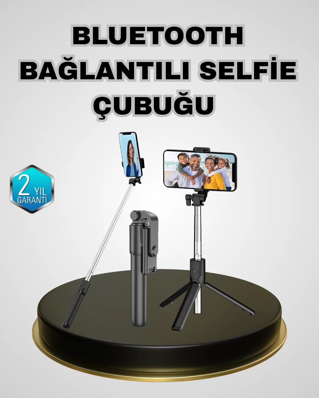 Bluetooth Selfie Çubuğu – Kablosuz, Hafif ve Yüksek Çözünürlüklü Çekim İçin