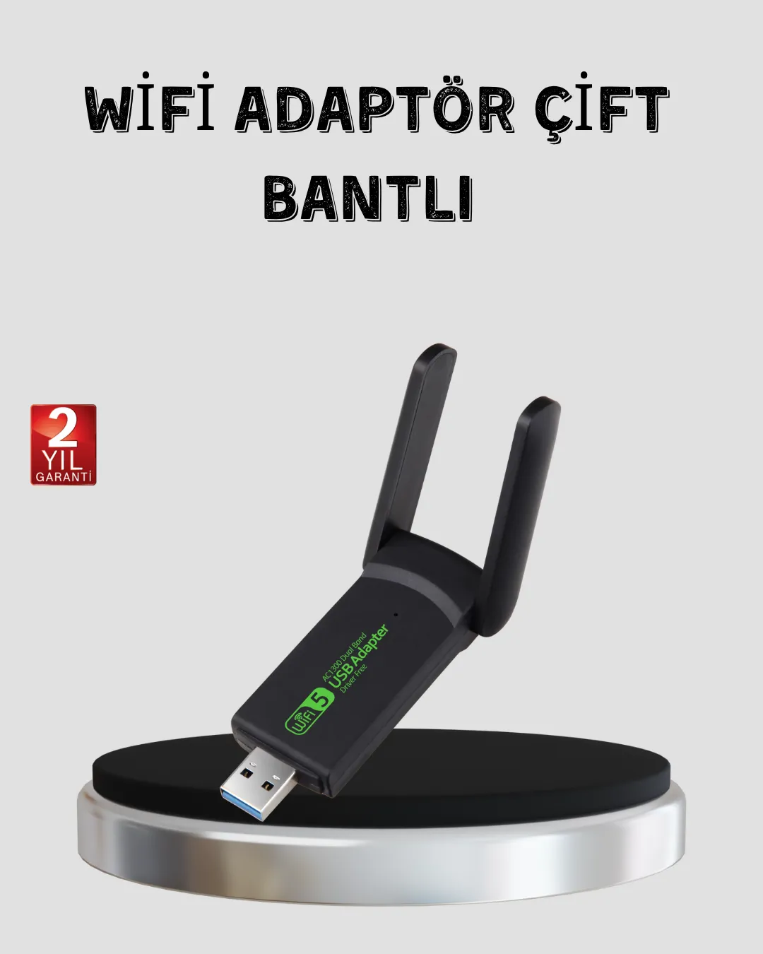 1200 Mbps Dual Band WiFi Adaptör – 5.8G & 2.4G Çift Antenli