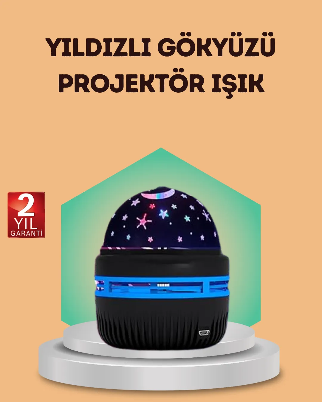 USB Galaxy Projektör Lamba – Romantik Atmosfer, Çocuk Odası, Parti ve Düğün Işığı