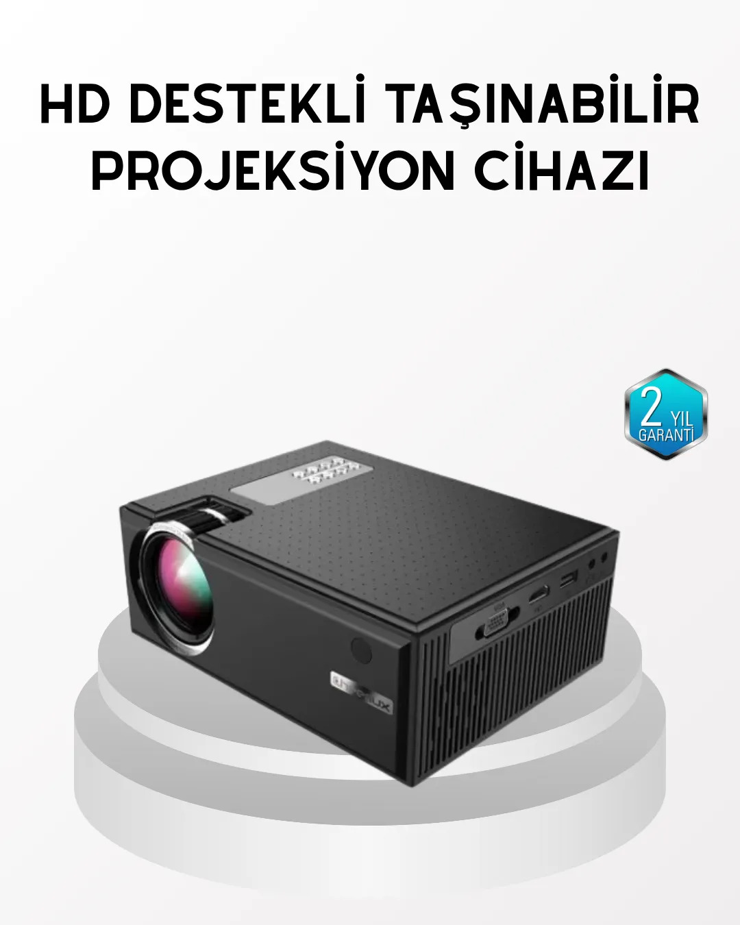 Full HD 1080p Projeksiyon Cihazı Taşınabilir LED Teknolojili ve HDMI Uyumlu