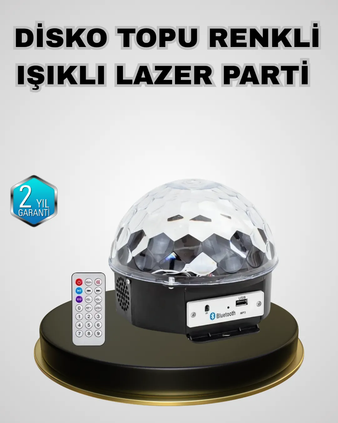 Bluetooth Hoparlörlü LED Disko Işığı Müzik Ritim Duyarlı ve Taşınabilir