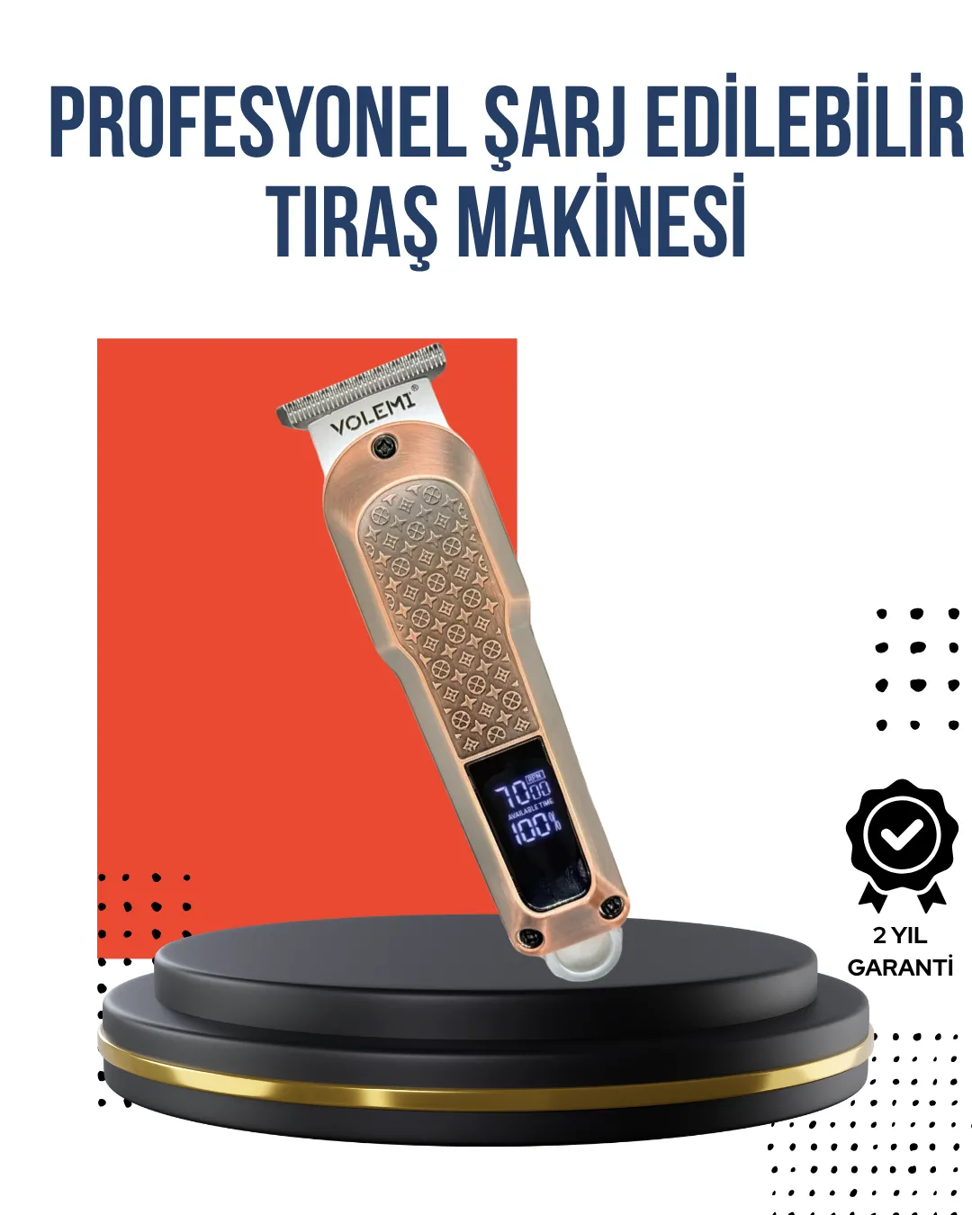 Profesyonel Saç Tıraş Makinesi – 7000RPM Güçlü Motor ve 4 Kademeli Ayar