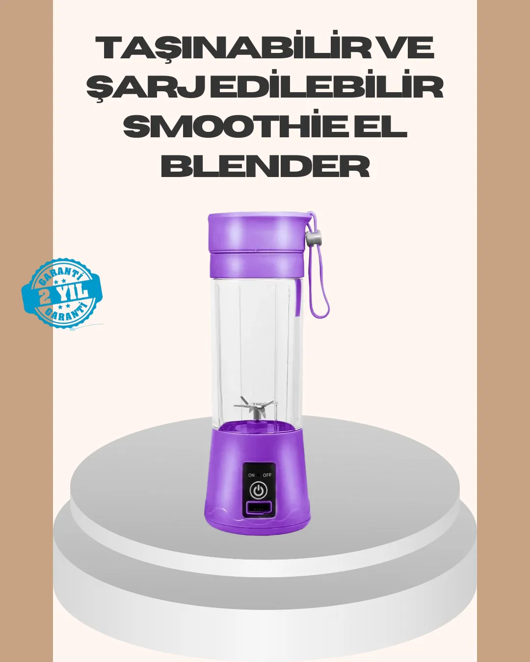 Mini Taşınabilir Blender 380ml USB Şarjlı Detoks Smoothie Hazırlayıcı