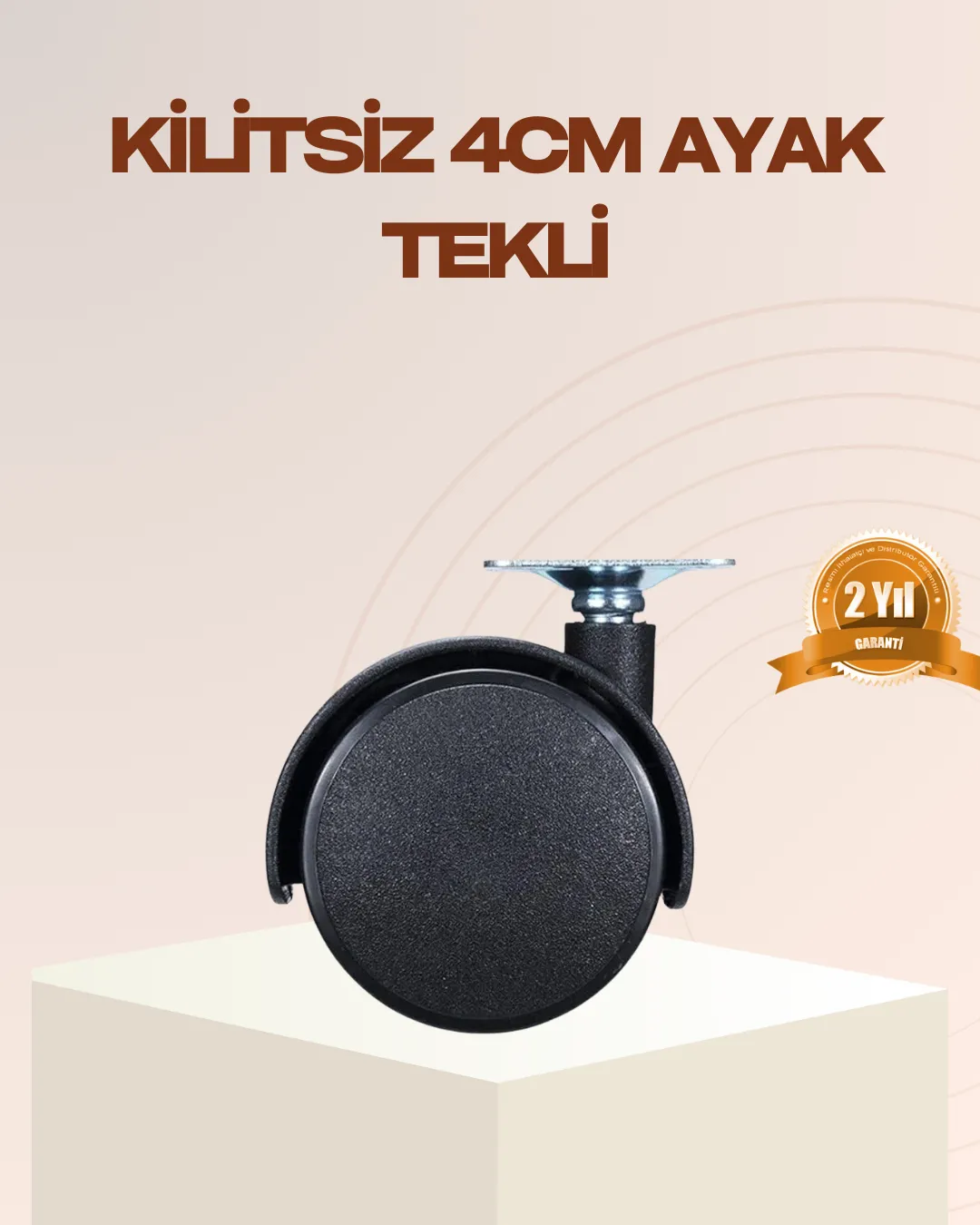 4 cm Kilitsiz Mobilya Ayağı Tekli Kolay Dönen Masa ve Sehpa Ayağı