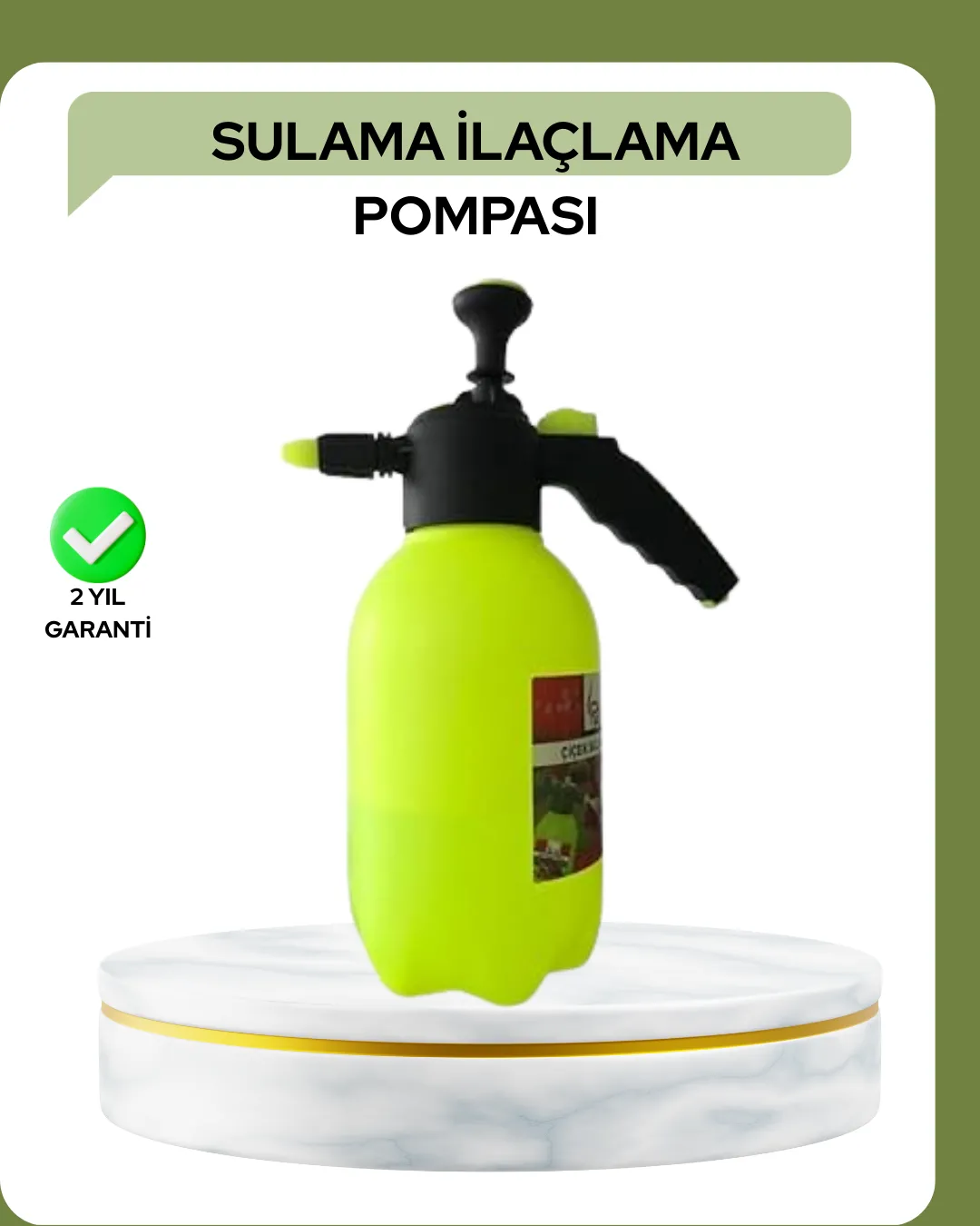 2 Litre Pompalı Püskürtücü Bakır Nozullu Ayarlı Sprey Temizlik ve Bahçe