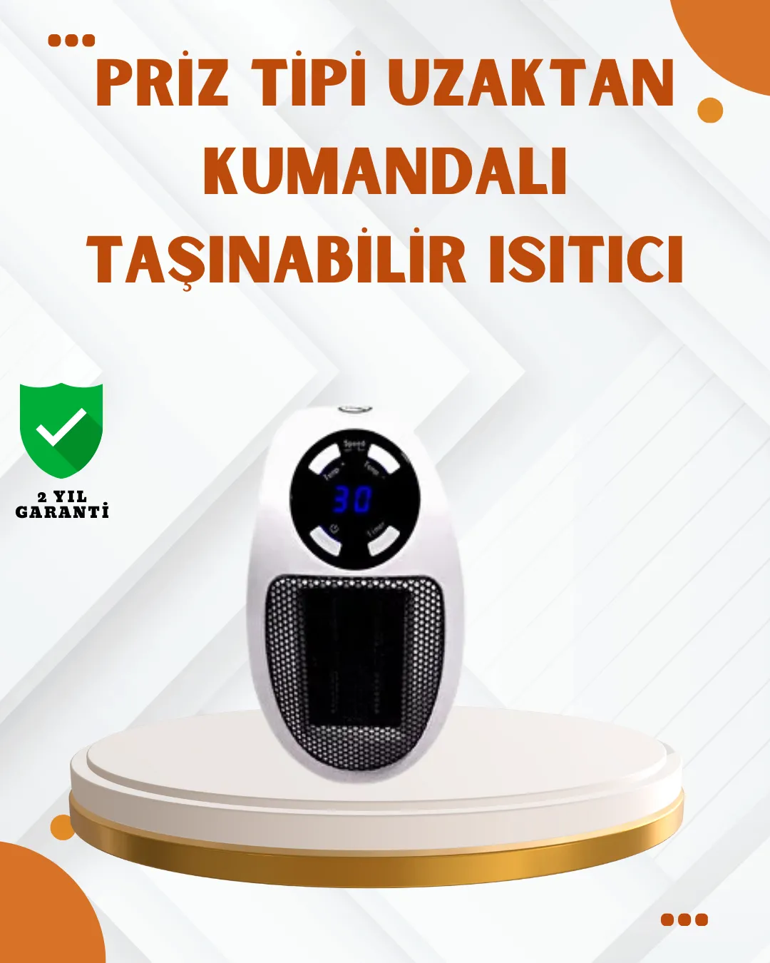 Priz Tipi Mini Isıtıcı LED Ekran Ayarlı Sıcaklık Zamanlayıcı