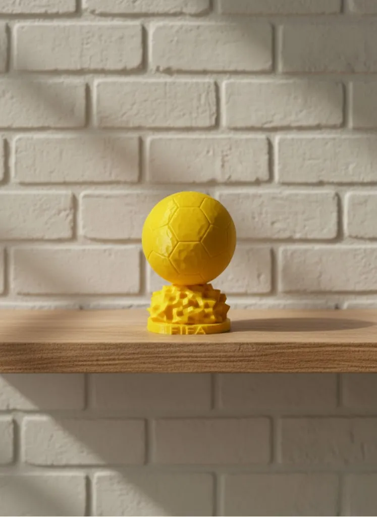 Mini FIFA Futbol Topu Biblo Sarı Renk 10cm Spor Temalı Dekor