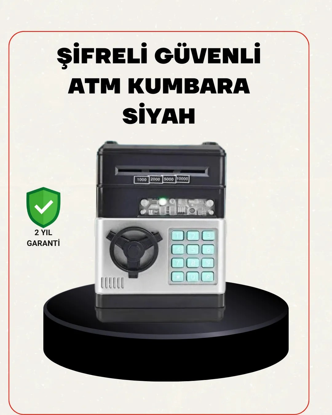Para Kasası Görünümlü Elektronik Şifreli Kumbara