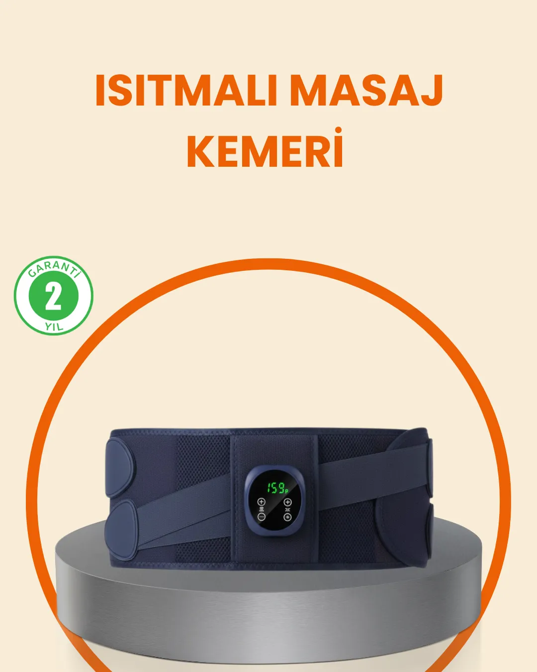 Isıtmalı Masaj Kemeri Dijital Ekranlı Bel Çevresi 100 cm Altı Uyumlu