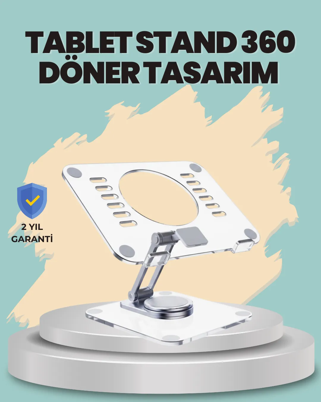 Çift Eksenli Ayarlanabilir Tablet Destek Standı
