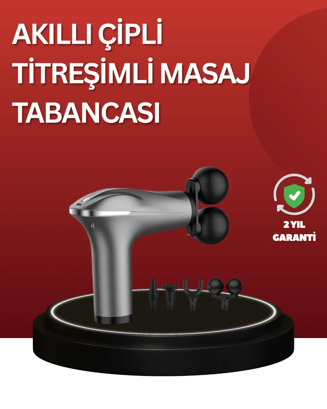 Çok Fonksiyonlu 4 Başlıklı Şarjlı Masaj Aleti Kas Ağrısı Rahatlatıcı