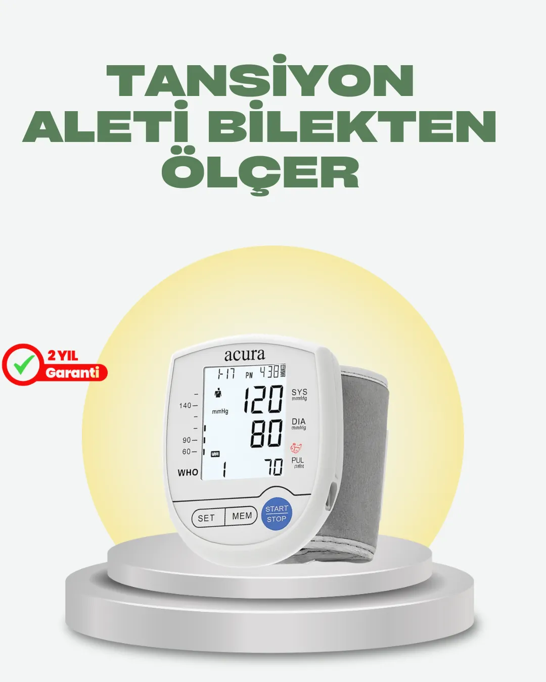 Akıllı Bilek Tansiyon Aleti Hem Şarjlı Hem Pilli Kolay Ölçüm