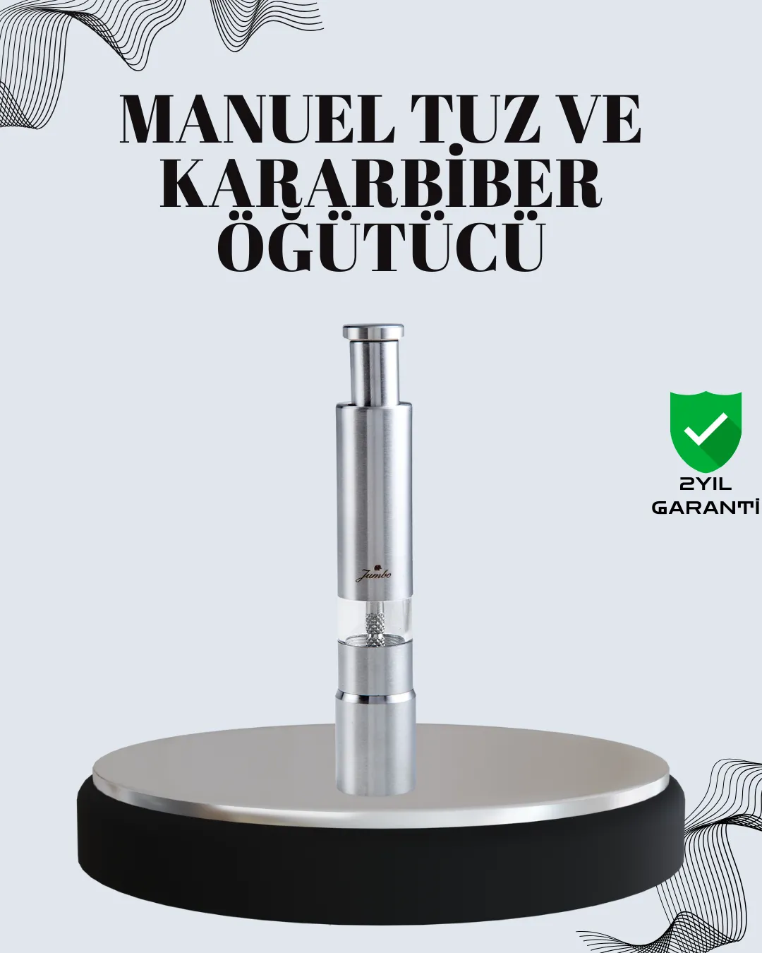 Tuz ve Kararbiber Öğütücü - Şeffaf Akrilik Hazne