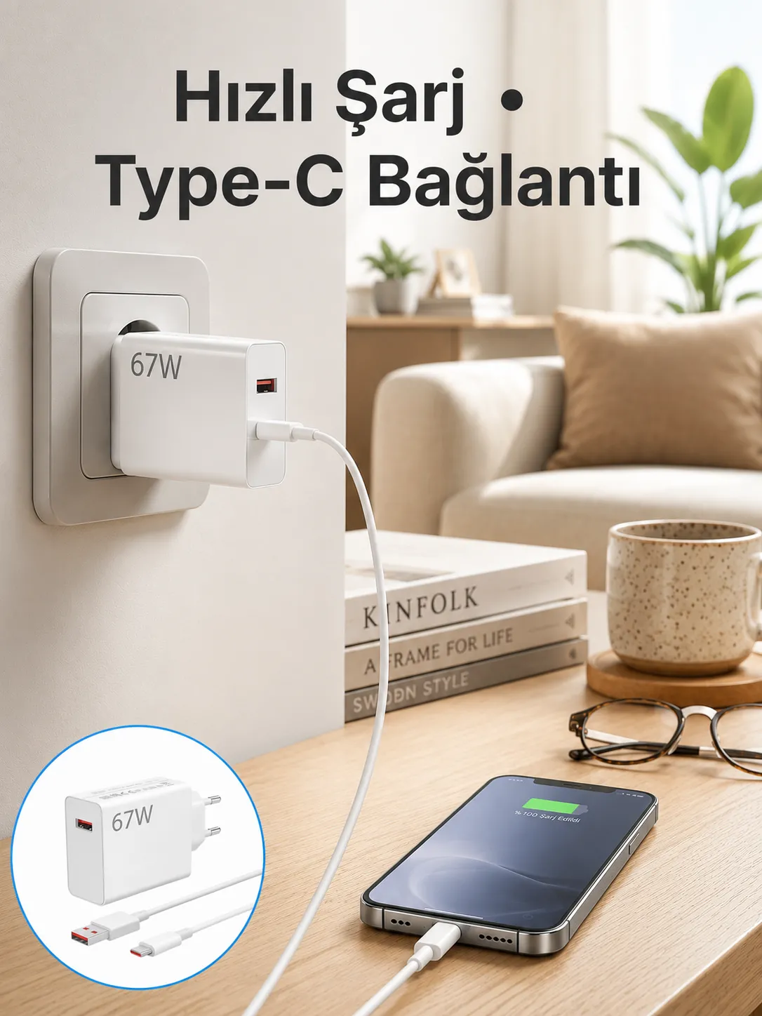 67 Watt Hızlı Şarj Aleti Poco F2 F3 F4 Uyumlu Yeni Nesil