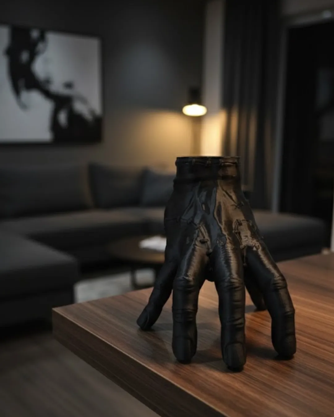 3D Siyah El Dekoratif Biblo 17x16 cm Modern ve Şık Tasarım