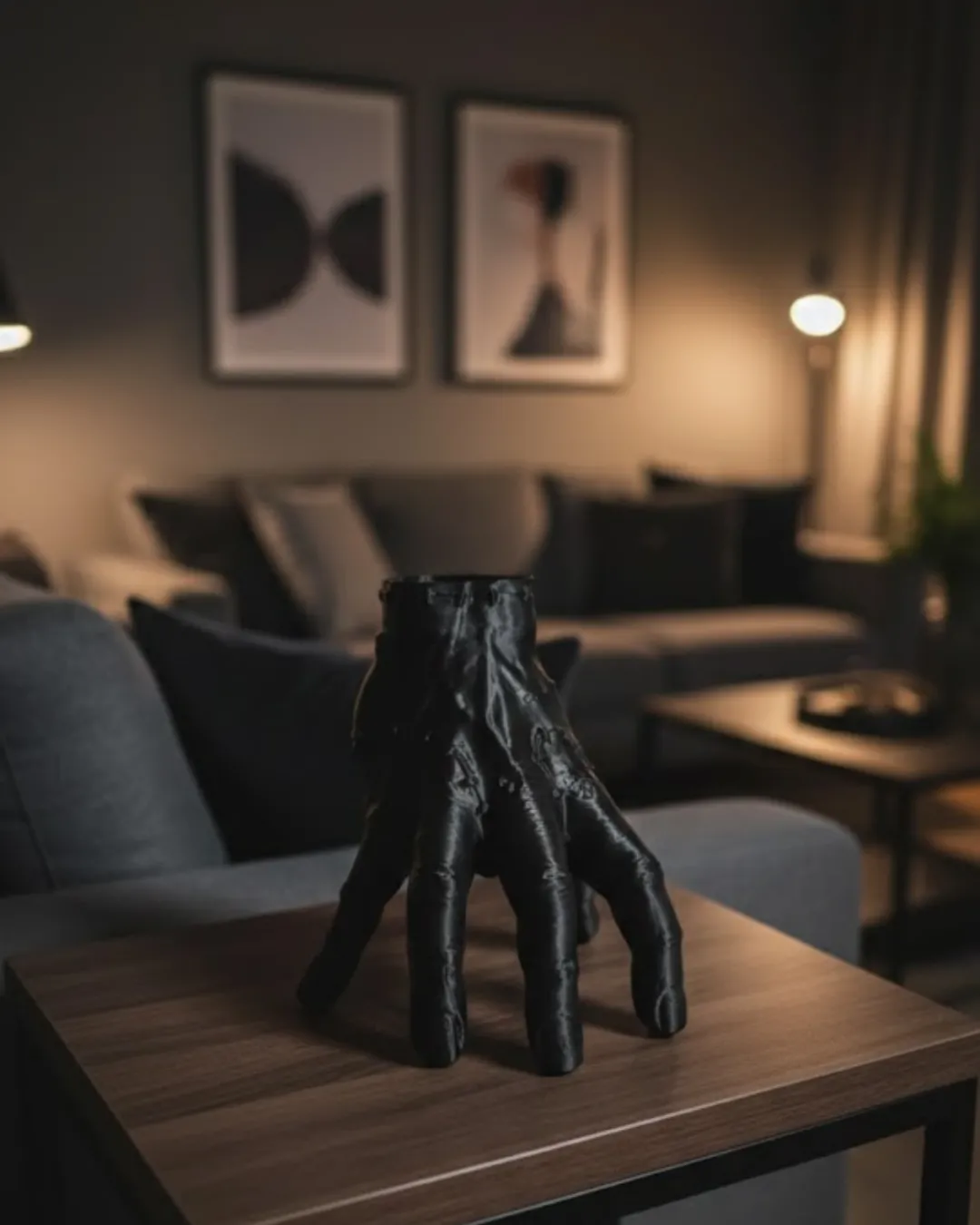 3D Siyah El Dekoratif Heykel 27x22 cm Büyük Boy Modern Tasarım