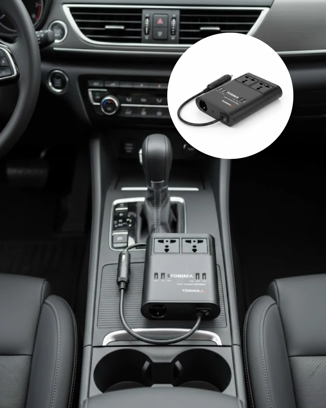 Araç İçin 12V 24V Güç Dönüştürücü 220V Priz ve USB Portlu