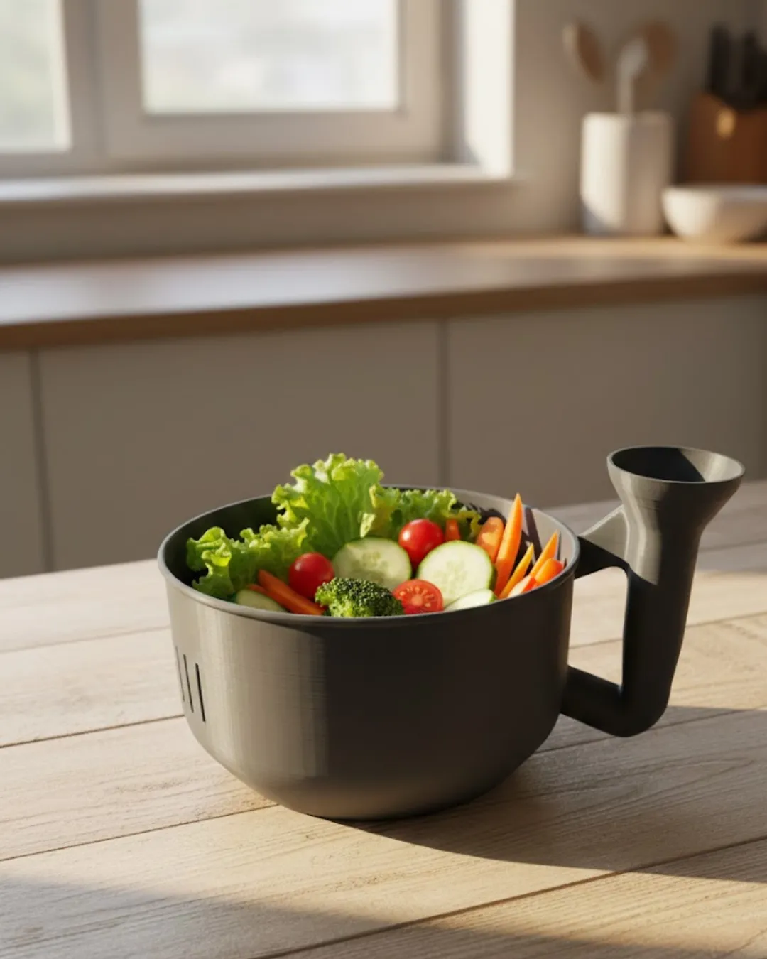 Ergonomik Saplı Sebze Süzgeçli Yıkayıcı Çok Amaçlı Mutfak Ürünü