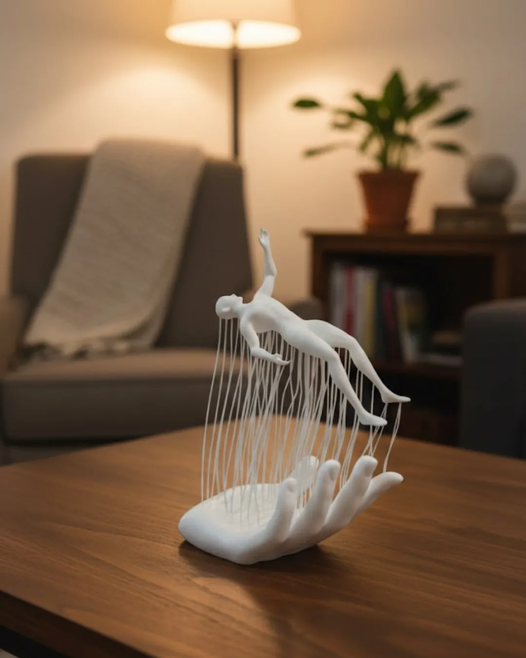 3D El İnsan Figürü Beyaz Modern Sanatsal Dekoratif Biblo